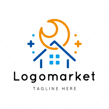 月と星と家のロゴ