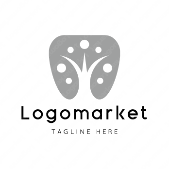 歯と木と植物のロゴ