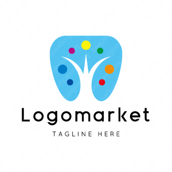 歯と木と植物のロゴ