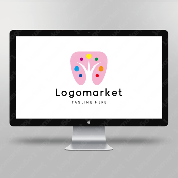 歯と木と植物のロゴ