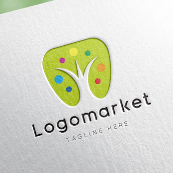 歯と木と植物のロゴ