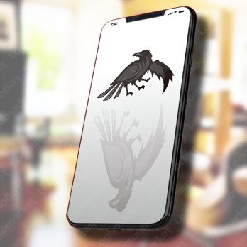 カラスと神話と日本のロゴ