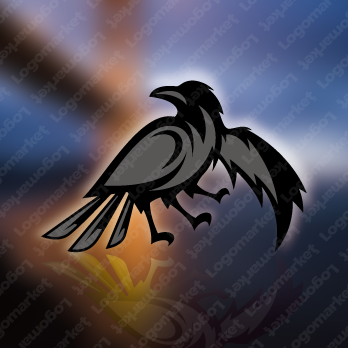 カラスと神話と日本のロゴ