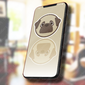 小型犬とパグと動物のロゴ