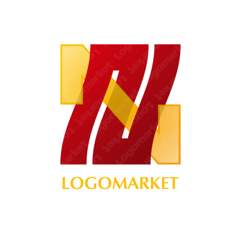 Nと重なりとモノグラムのロゴ