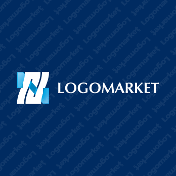 Nと重なりとモノグラムのロゴ