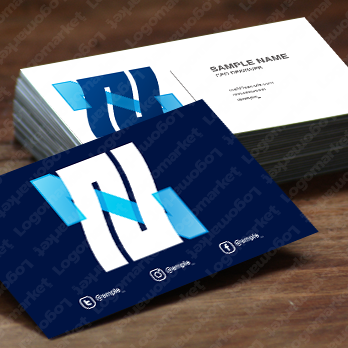 Nと重なりとモノグラムのロゴ