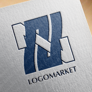 Nと重なりとモノグラムのロゴ