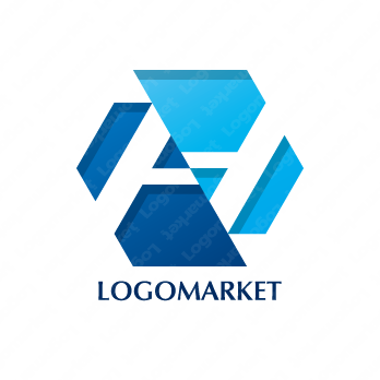 Hと六角形とシャープのロゴ