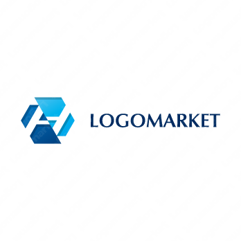 Hと六角形とシャープのロゴ