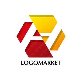 Hと六角形とシャープのロゴ