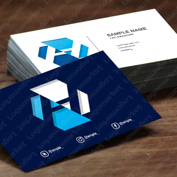 Hと六角形とシャープのロゴ