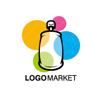 塗装とスプレー缶とインクのロゴ