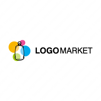 塗装とスプレー缶とインクのロゴ