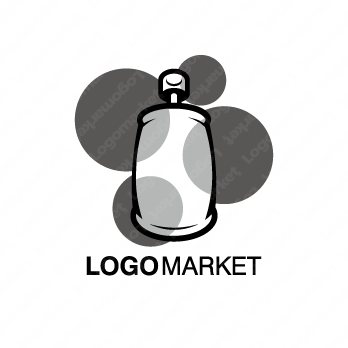 塗装とスプレー缶とインクのロゴ