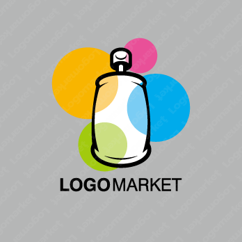 塗装とスプレー缶とインクのロゴ