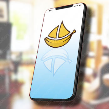 海とボートとシップのロゴ