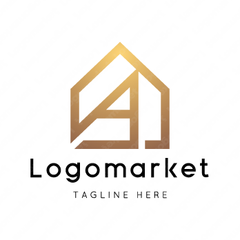 Aと家と五角形のロゴ