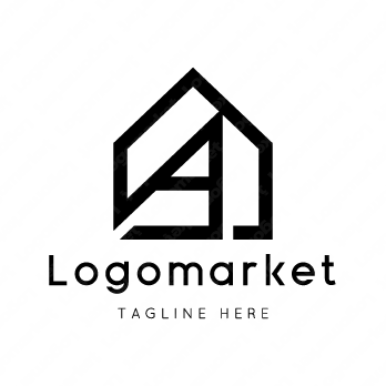 Aと家と五角形のロゴ