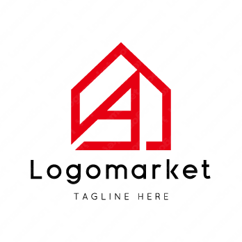 Aと家と五角形のロゴ