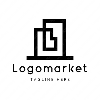 Bとビルと街のロゴ