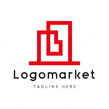 Bとビルと街のロゴ