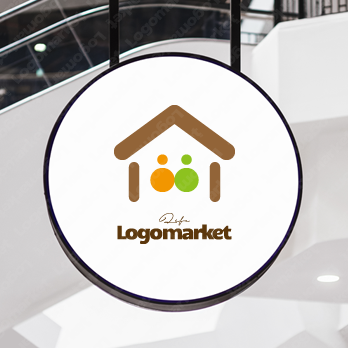 漢字とミニマルと人のロゴ