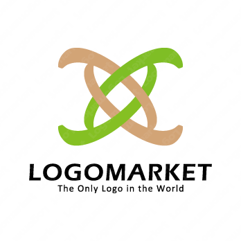 交わりとDNAと自然のロゴ