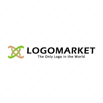 交わりとDNAと自然のロゴ