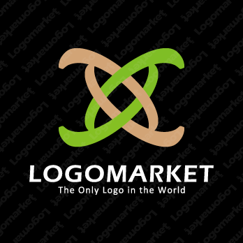 交わりとDNAと自然のロゴ