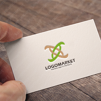 交わりとDNAと自然のロゴ