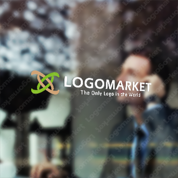 交わりとDNAと自然のロゴ