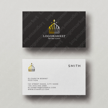 家と王冠と高級のロゴ