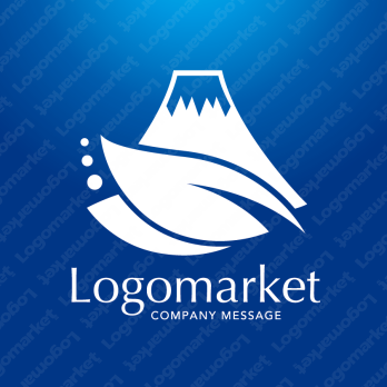 富士と葉と繁栄のロゴ