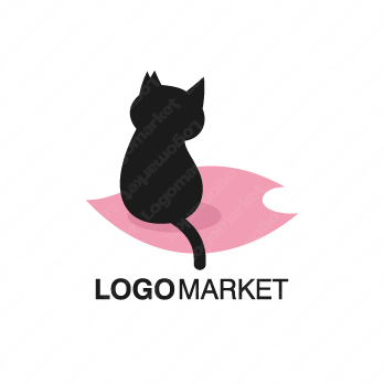 保護猫と桜とカフェのロゴ