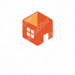 家とキューブと箱のロゴ