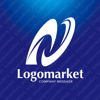 Nとブルーと発展のロゴ