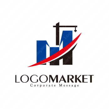 上昇と資産拡大とビルのロゴ