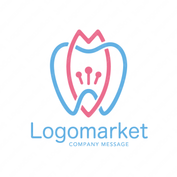 歯と桜と清潔のロゴ