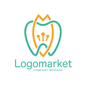 歯と桜と清潔のロゴ