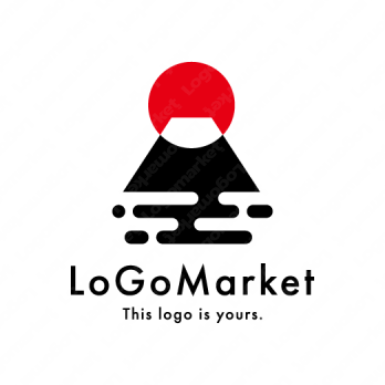 日本と日の出と山のロゴ