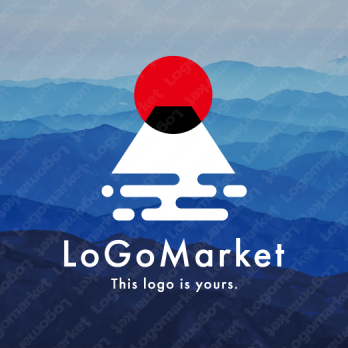 日本と日の出と山のロゴ