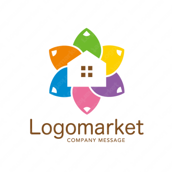 家とカラフルとポジティブのロゴ