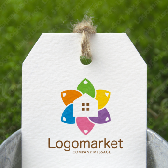 家とカラフルとポジティブのロゴ