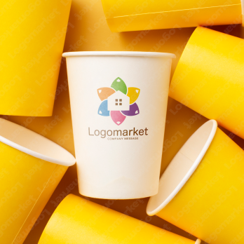 家とカラフルとポジティブのロゴ