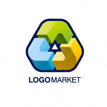 つながりと三角と循環のロゴ