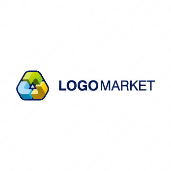 つながりと三角と循環のロゴ