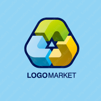 つながりと三角と循環のロゴ