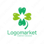 歯科と四つ葉と安心感のロゴ