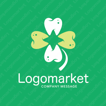 歯科と四つ葉と安心感のロゴ